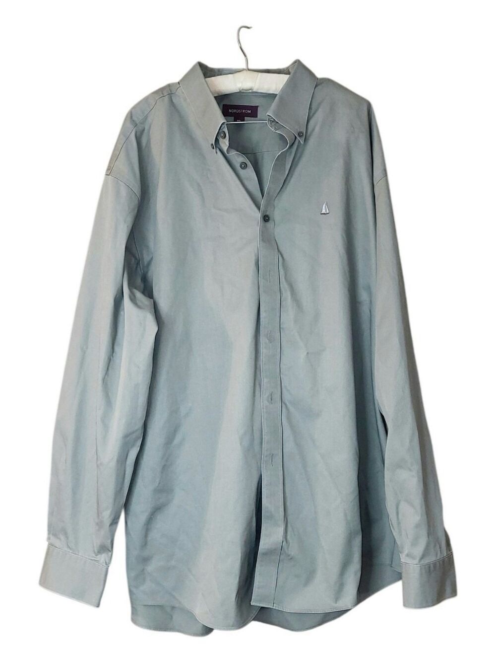 Nordstrom Wrinkle Free Cotton Smart Care Sage Green Button Down Long Sleeved XXL